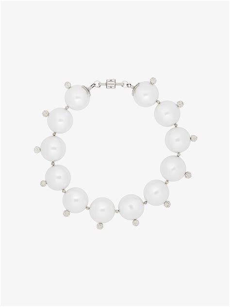 givenchy sdd04bl5fm|4G Pearl pendant necklace with crystals .